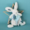Plyšový zajíček na mazlení Happy Pop Doudou et Compagnie modrý v dárkovém balení 25 cm od 0 měsíců - Image 3