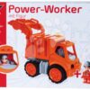 Popelářské auto Power Worker Garbage Truck + Figurine BIG s popelnicí a pohyblivé části – gumová kola od 2 let - Image 3