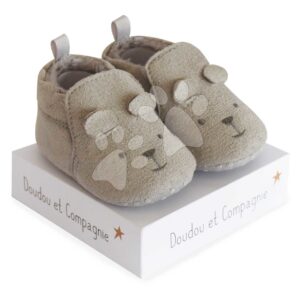 První bačkůrky pro miminko Baby Socks Grey Doudou et Compagnie v dárkovém balení šedé od 0–6 měsíců