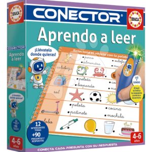 Společenská hra Učíme se číst Aprendo a leer Conector Educa s inteligentním perem se zvukem a světlem 90 otázek ve španělštině od 4 let