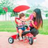 Tříkolka Zoom Red 4in1 smarTrike Touch Steering červená s gumovými koly a tlumičem na kole od 10 měsíců - Image 3