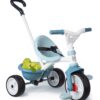 Tříkolka s volnoběhem Be Move Tricycle Blue Smoby s vodicí tyčí a EVA koly modrá od 15 měsíců - Image 3