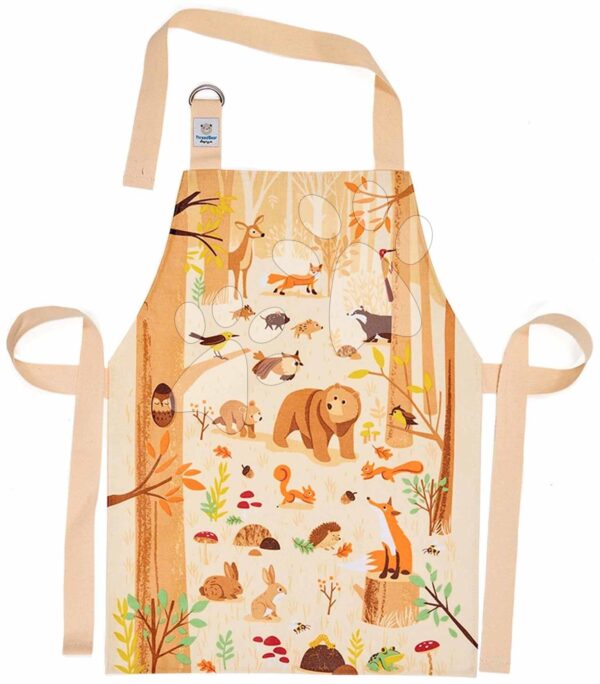 Zástěra pro děti lesní zvířátka Forest Friends Apron ThreadBear s ochrannou vrstvou od 3–6 let