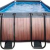 Bazén s pískovou filtrací Wood pool Exit Toys ocelová konstrukce 400*200*122 cm hnědý od 6 let - Image 3