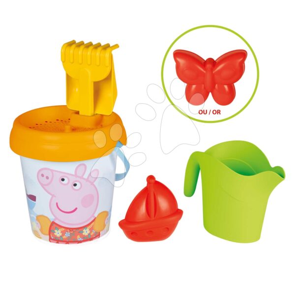 Kbelík set Peppa Pig Medium Garnished Bucket Life Smoby s konví 6 dílů 18 cm výška od 18 měsíců