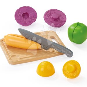 Kuchyňské krájecí prkénko se zeleninou 100% Chef Écoiffier s nožem na krájení 6 dílů od 18 měsíců