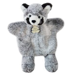 Plyšová panda červená na loutkové divadlo Red Panda Puppet Sweety Mousse Histoire d’ Ours šedá 25 cm od 0 měsíců