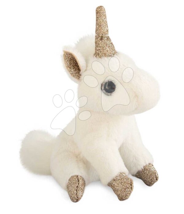 Plyšový jednorožec klíčenka Gold Unicorn Key Ring Histoire d’ Ours bílo-zlatý 14 cm od 24 měsíců