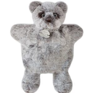 Plyšový medvídek na loutkové divadlo Bear Puppet Sweety Mousse Histoire d’ Ours šedý 25 cm od 0 měsíců