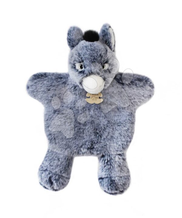 Plyšový oslík na loutkové divadlo Donkey Puppet Sweety Mousse Histoire d’ Ours šedý 25 cm od 0 měsíců