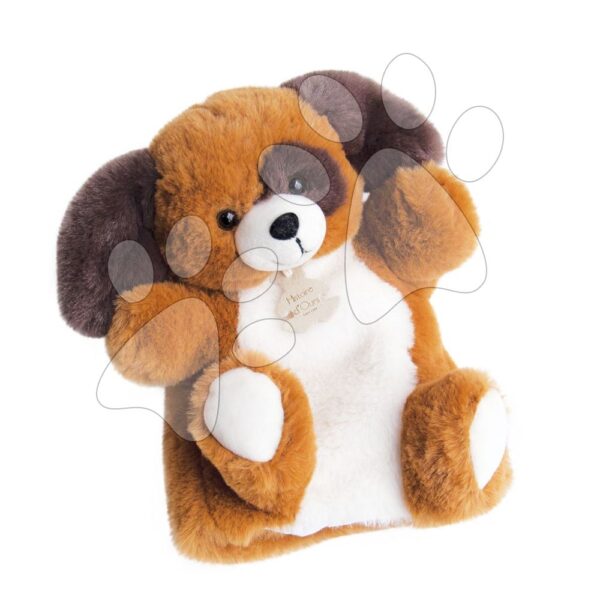 Plyšový pejsek na loutkové divadlo Dog Puppet Histoire d’ Ours hnědý 25 cm od 0 měsíců
