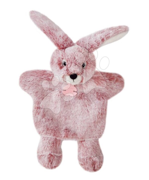 Plyšový zajíček na loutkové divadlo Bunny Puppet Sweety Mousse Histoire d’ Ours růžový 25 cm od 0 měsíců