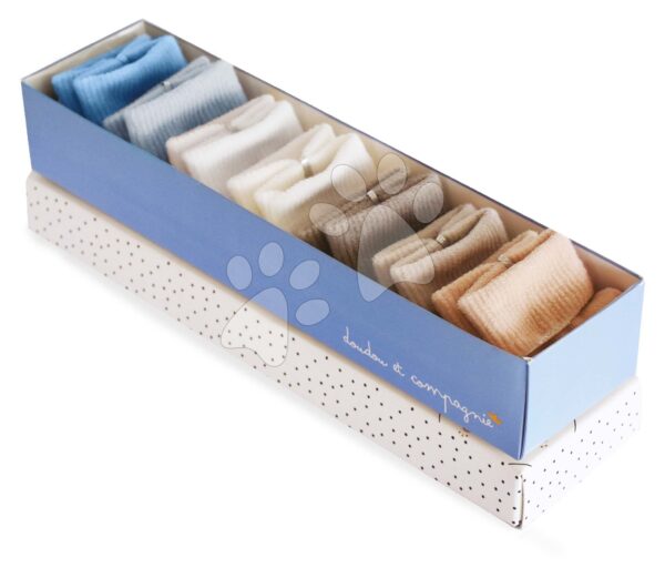 Ponožky pro miminko Weekly Socks Doudou et Compagnie béžovo-modré 7 párů od 0–6 měsíců