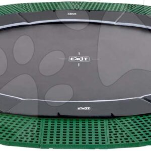 Trampolína s dopadovou zónou Dynamic Groundlevel Exit Toys do země kulatá 427 cm průměr černá