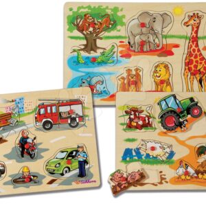 Dřevěné puzzle Generic Puzzle DP Eichhorn 9 dílů safari farma vozidla od 24 měsíců