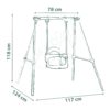 Houpačka s kovovou konstrukcí 120 cm Metal Baby Swing Life Smoby s ochrannou hrazdou a UV filtrem od 6 měsíců – model 2025 - Image 3