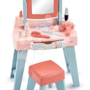 Kosmetický stolek se židlí Mademoiselle My First Beauty Table Écoiffier s vysoušečem vlasů 11 doplňků od 12 měsíců