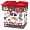 Kuchyňská sada s mixérem Dining Set 100% Chef Écoiffier s hrnci a krájecí prkénkem 49 doplňků od 18 měsíců - Image 2