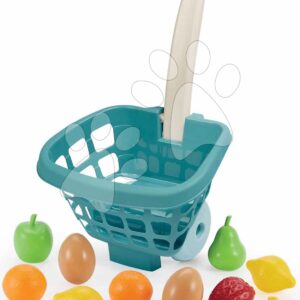 Nákupní vozík s ovocem a zeleninou Vert Azur Écoiffier 15 doplňků modrý výška 41 cm od 18 měsíců