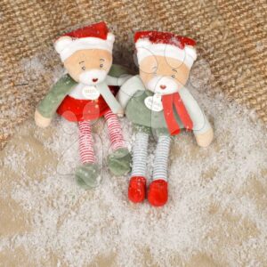 Plyšový elf medvídek Cinnamon Doudou Farceur Doudou et Compagnie 27 cm s domečkem od 0 měsíců