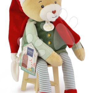 Plyšový elf medvídek Party Favor Doudou Farceur Doudou et Compagnie 27 cm s domečkem od 0 měsíců