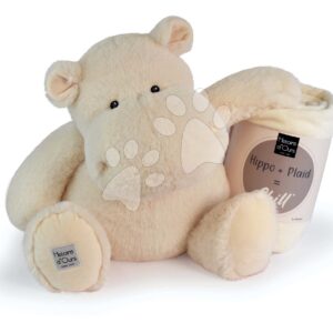 Plyšový hroch s dekou Ocher Hippo Chill Histoire d’ Ours béžový 45 cm od 0 měsíců