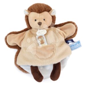 Plyšový ježek na loutkové divadlo Hedgehog Hand Puppet Unicef Collection Doudou et Compagnie v dárkovém balení hnědý 25 cm od 0 měsíců