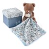 Plyšový medvídek k mazlení Bear Boh'aime Doudou et Compagnie hnědo-modrý 12 cm v dárkovém balení od 0 měsíců - Image 3