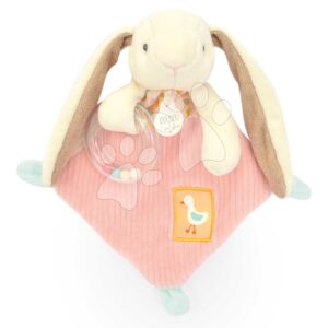 Plyšový zajíček na mazlení s chrastítkem Lapin Ciboulette Doudou et Compagnie v dárkovém balení 21 cm od 0 měsíců