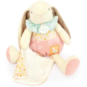 Plyšový zajíček s hadříkem na mazlení Lapin Ciboulette Doudou et Compagnie v dárkovém balení 28 cm od 0 měsíců