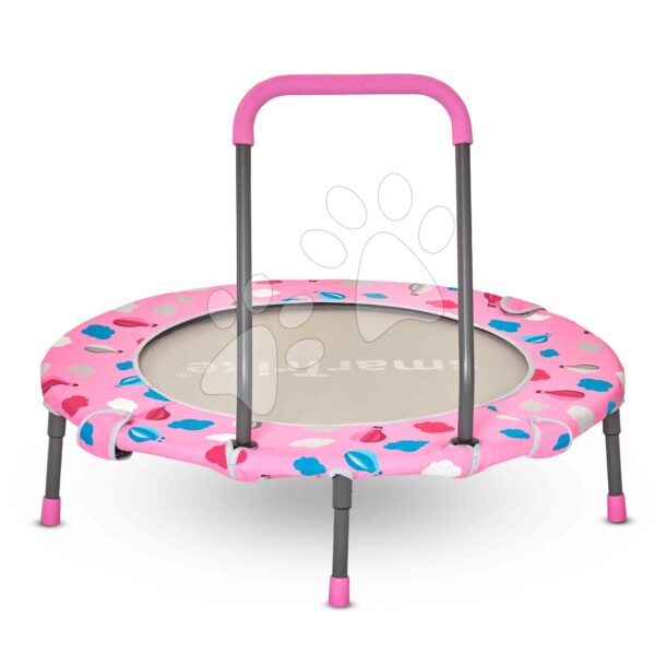 Trampolína Activity Center 3-in-1 Pink smarTrike skládací kulatá s obvodem 92 cm s rukojetí bazénem a 100 ks míčků od 10 měsíců
