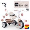 Tříkolka s volnoběhem Be Move Tricycle Beige Smoby s nastavitelnou 95 cm vodicí tyčí a tichými EVA kolečky béžová od 15 měsíců - Image 3