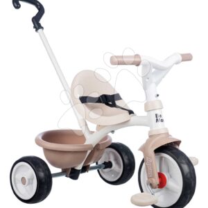 Tříkolka s volnoběhem Be Move Tricycle Beige Smoby s nastavitelnou 95 cm vodicí tyčí a tichými EVA kolečky béžová od 15 měsíců