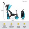 Tříkolka skládací a sklápěcí smarTfold 6v1 smarTrike 300 Plus Blue TouchSteering kompaktní s EVA koly od 10 měsíců - Image 3