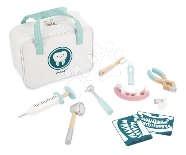 Zubařský kufřík Dentist Set Janod 9 doplňků J06550