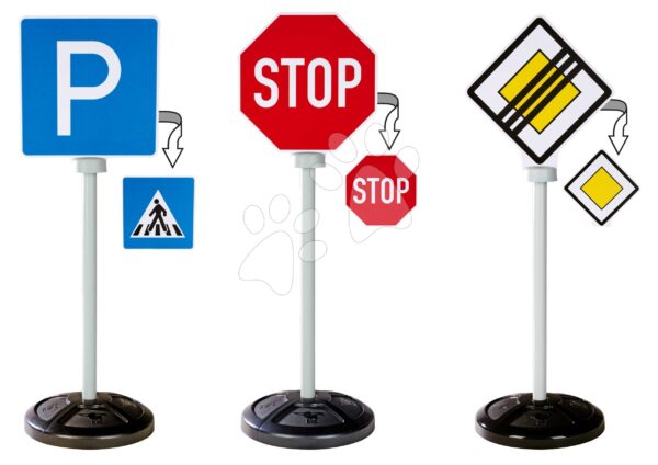 Dopravní značky na hřiště Traffic Signs BIG 3 druhy s 5 symboly výška 69 cm