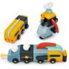 Dřevěná kosmická auta Space Race Tender Leaf Toys třídílná skládací kombinovatelná - Image 3