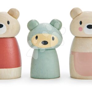 Dřevěná medvědí rodina Bear Tales Tender Leaf Toys táta a máma s medvídkem