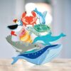 Dřevěná mořská zvířata na poličce 10 ks Coastal set Tender Leaf Toys - Image 2