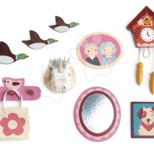 Dřevěné dekorace na stěnu Wall Décor Tender Leaf Toys k domečku pro panenku 10 druhů