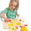 Dřevěné puzzle ovoce Citrus Fractions Tender Leaf Toys 16 dílů na krájení nožem od 18 měsíců - Image 2