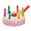 Dřevěný dort s jahodou Rainbow Birthday Cake Tender Leaf Toys 6 kousků se 6 svíčkami - Image 3