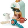 Dřevěný kávovar Cappuccino Babyccino Maker Tender Leaf Toys s dvěma šálky a sušenkami s mlékem - Image 3