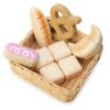 Dřevěný košík s pekařskými výrobky Bread Basket Tender Leaf Toys chléb a rohlíky - Image 2