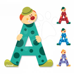 Janod dřevěné písmeno Clown Letter A 04542 4 barvy