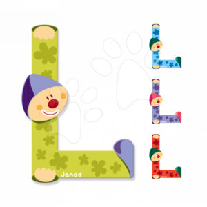 Janod dřevěné písmeno Clown Letter L 04553 modré zelené fialové oranžové