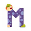 Janod dřevěné písmeno Clown Letter M 04554 modré zelené fialové růžové - Image 2