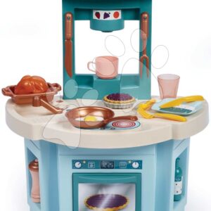 Kuchyňka pro nejmenší My 1st Kitchen Vert Azur Écoiffier s nádobím a jídlem 18 dílů 60 cm výška od 18 měsíců