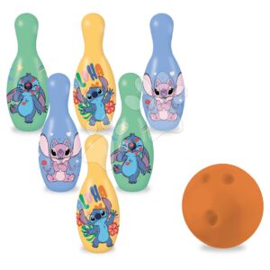 Kuželky Stitch Skittle Set Mondo 6 figur s výškou 19 cm a míčkem