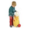 Nákupní vozík z textilu Shopping Trolley Yellow Tender Leaf Toys s dřevěnou konstrukcí - Image 3